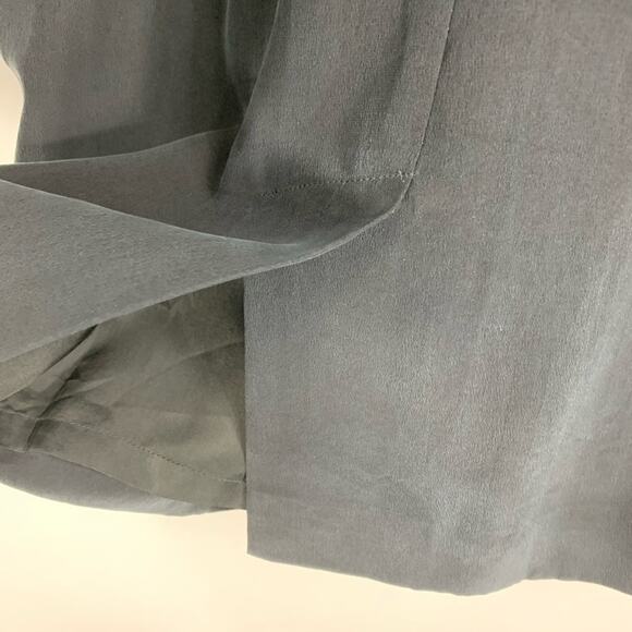 Black 100% Silk Pleated Waist Skirt Sz 4 P - Picture 5 of 6